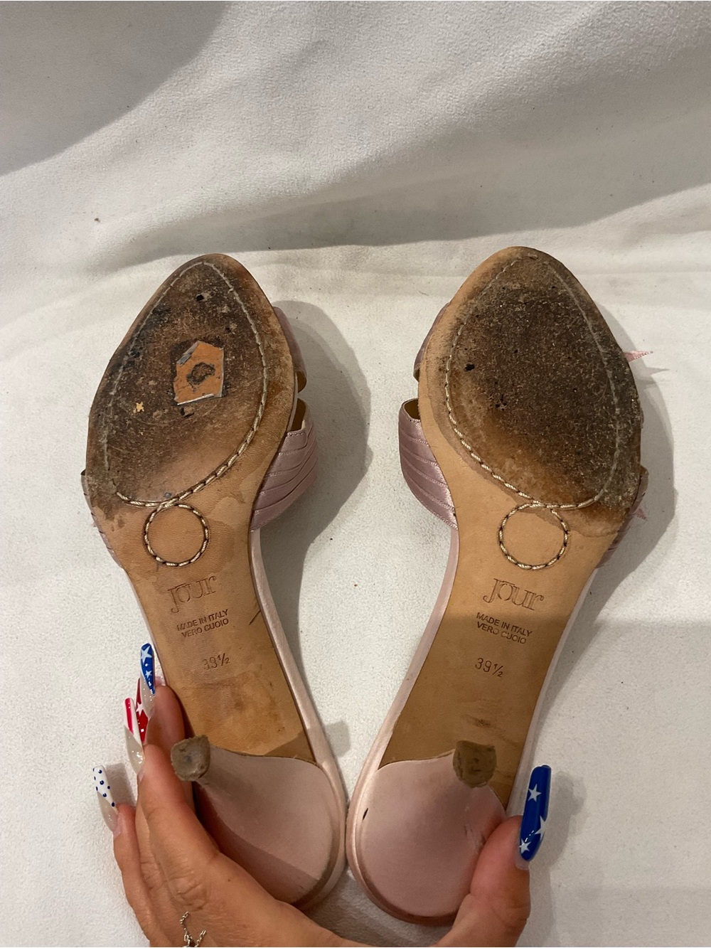 Du Jour Pink Satin Mule Heels - Picture 4 of 7